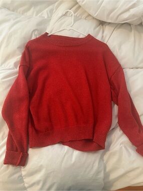 SHEIN Red Crewneck Sweater